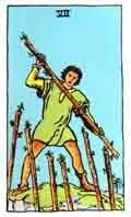Tarot Minor Arcana card: Seven of Wands